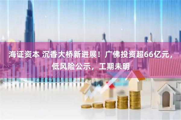 海证资本 沉香大桥新进展！广佛投资超66亿元，低风险公示，工期未明
