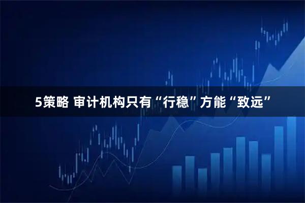 5策略 审计机构只有“行稳”方能“致远”