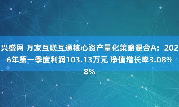 兴盛网 万家互联互通核心资产量化策略混合A：2026年第一季度利润103.13万元 净值增长率3.08%