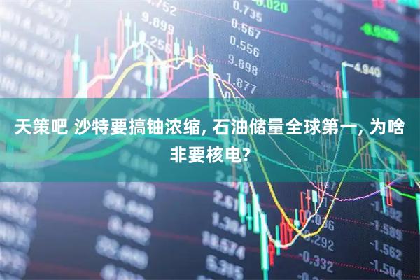 天策吧 沙特要搞铀浓缩, 石油储量全球第一, 为啥非要核电?