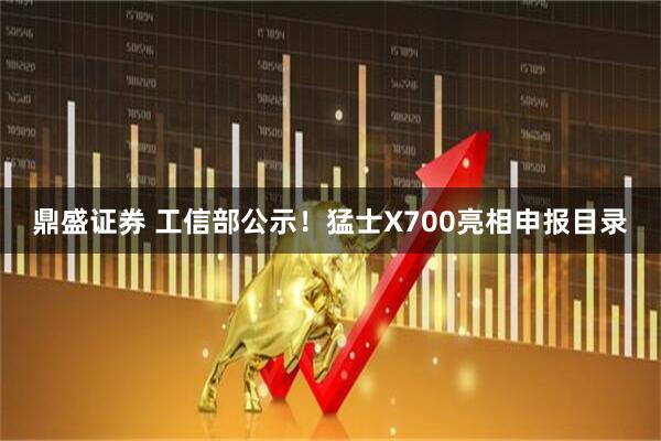 鼎盛证券 工信部公示！猛士X700亮相申报目录